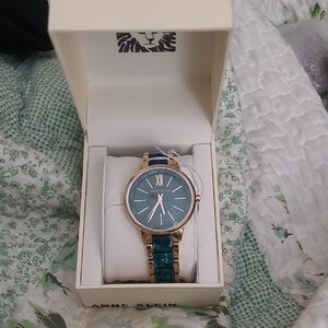Anne Klein Gold and Green Women's Watch
